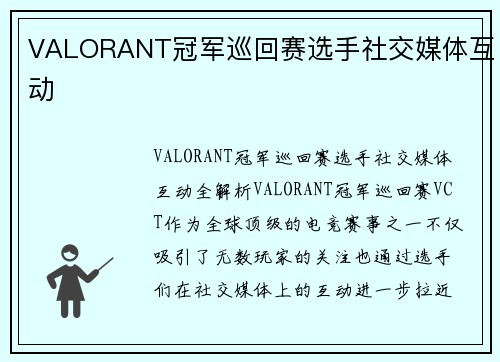 VALORANT冠军巡回赛选手社交媒体互动
